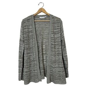 Notations Petite Gray Open Knit Cardigan Lightweight Made in USA‎